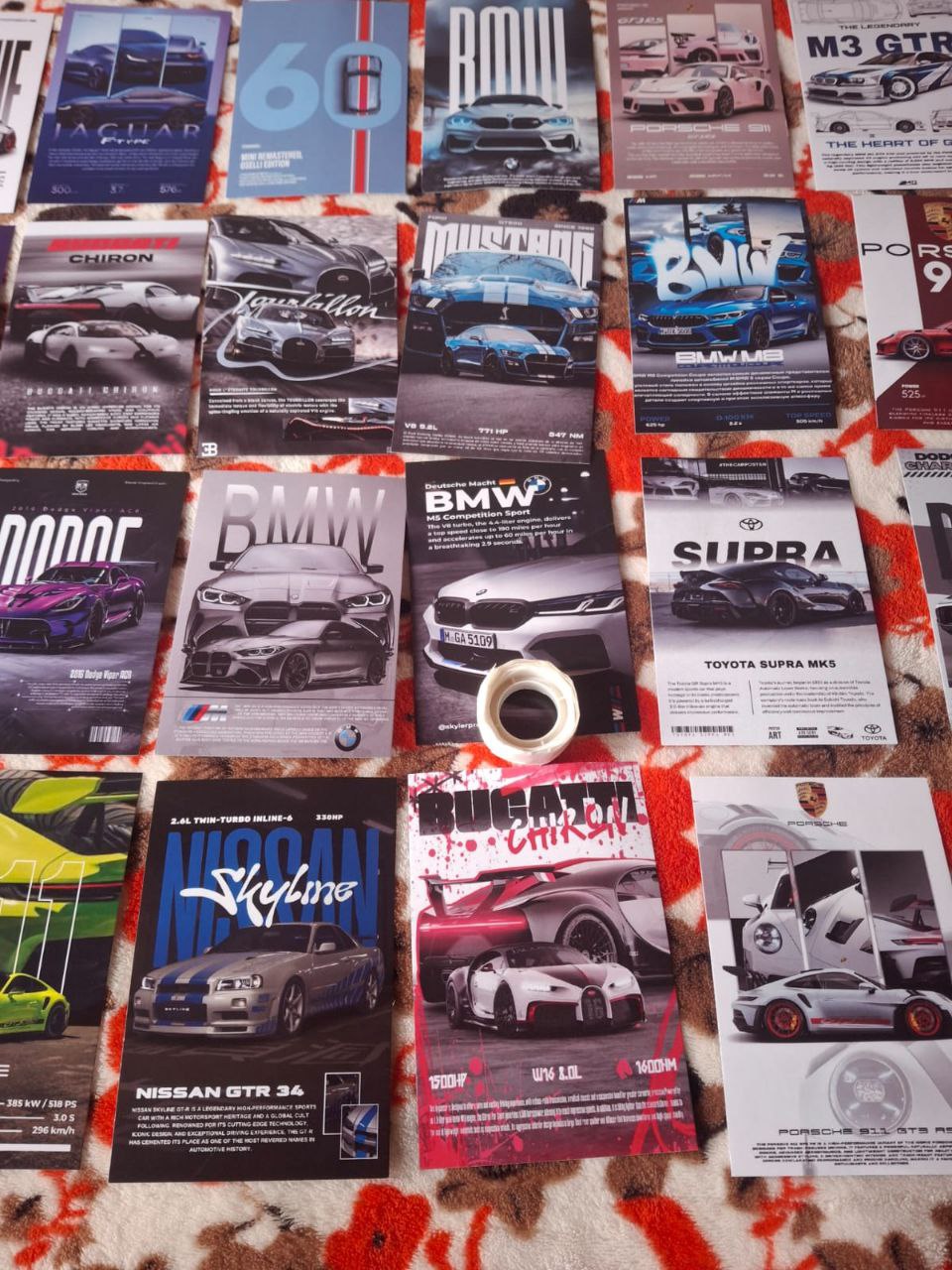 Premium Supercar Collectible Cards Set | BMW, Porsche, Bugatti, Supra & More