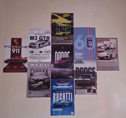 Premium Supercar Collectible Cards Set | BMW, Porsche, Bugatti, Supra & More