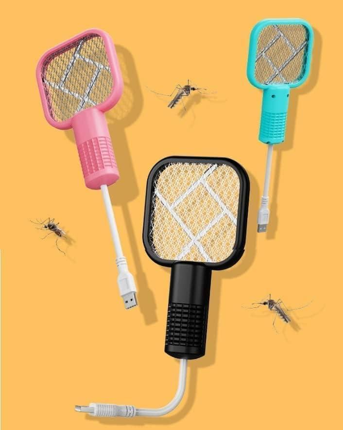 USB Rechargeable Electric Mosquito Killer Racket with UV Light – Portable Bug Zapper