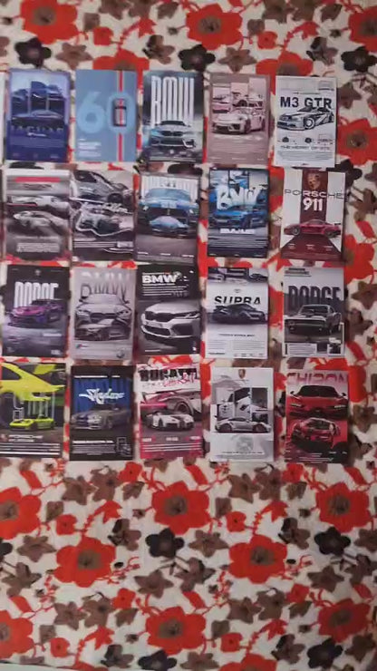 Premium Supercar Collectible Cards Set | BMW, Porsche, Bugatti, Supra & More