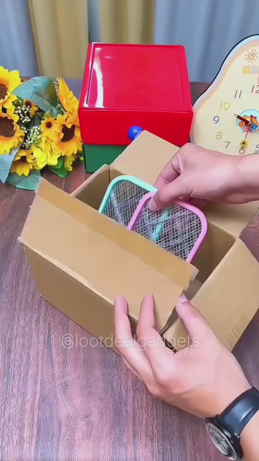 USB Rechargeable Electric Mosquito Killer Racket with UV Light – Portable Bug Zapper